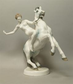 Lot 14 ROSENTHAL Germany Figural Group Nude Female on Ho
