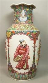 Lot 32 Large Chinese Ceramic Palace Urn 4 Deep Relief Fi
