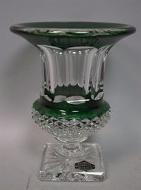 Lot 55 SAINT LOUIS French Crystal Vase. Footed Vase with