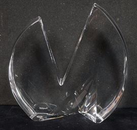 Lot 56 BACCARAT French Crystal Modernist Sculpture. Roun