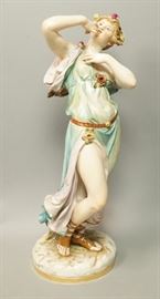 Lot 13 MEISSEN Tall Lady Aqua Toga Wrapped Sandal Figure