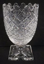 Lot 67 WATERFORD Large Heavy Crystal Footed Vase. Elegan