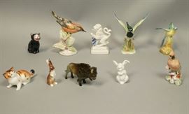 Lot 70 10 German  American Ceramic Animal Bird Figures.