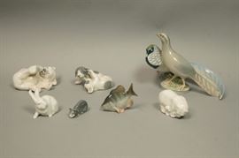 Lot 71 7pc ROYAL COPENHAGEN Porcelain Animal Bird Figure