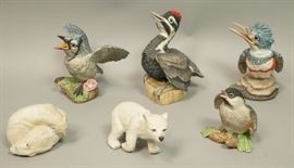 Lot 76 Lot 6 BOEHM Porcelain Bird  Bear Figures. Fledgl