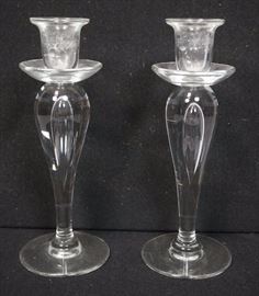 Lot 80 Pr SAINT LOUIS France Crystal Candlesticks. Clear