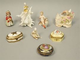Lot 85 8pc Porcelain  Bisque Lot. Bisque nodder marked 