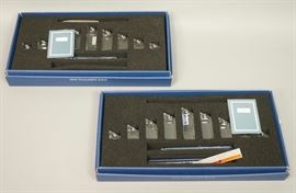 Lot 93 2 sets WEDGWOOD Crystal Hanukkah Menorahs. Marqui