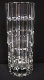 Lot 102 Signed CARTIER Crystal Cylinder Vase. Engraved si