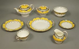 Lot 112 31pc MINTONS England Dinnerware Dish Set. Yellow 