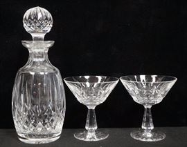 Lot 114 16pc WATERFORD Crystal Decanter  15 Stem Glasses