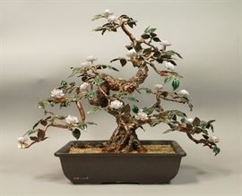 Lot 177 P. MARSHALL Enamel Metal Bonsai style tree. Signe