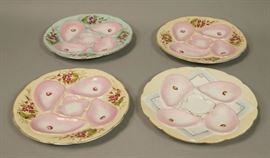 Lot 180 Set 4 Vintage Oyster Plates. Two matching. 