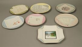 Lot 183 Lot 7 Small China Plates. Some with raised Napkin