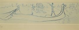 Lot 192 Pencil Signed Print Gondola. Illegibly signed 