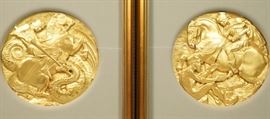 Lot 200 Pr ANTONIO 1909 Gold Metal Round Plaques in Shado