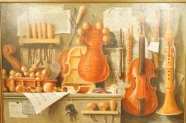 Lot 207 STEPAN LAZAREV French Trompe LOiel Oil Painting.