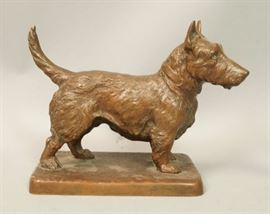 Lot 248 GORHAM Bronze Scottie Dog Figure. E.E. CODMAN. Ex