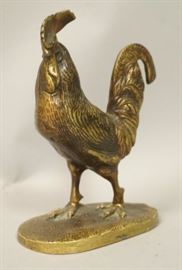 Lot 249 Brass Rooster Sculpture Figure. Vintage. Not mark