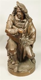 Lot 253 Large Bronze A. CARRIER Seated Figural Sculpture.