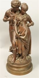 Lot 255 Large Bronze Sculpture of Couple. L. MADRASSY. Te