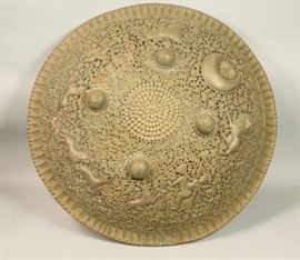 Lot 266 Antique Heavy Pierced Brass Round Shield. Ornatel