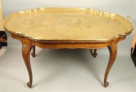 Lot 272 Large Brass Tray Top Coffee Table. French style L