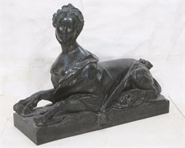 Lot 276 Large Pottery Classical style Sphinx Statue Sculp