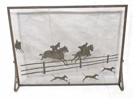 Lot 282 William Hunt Diederich style Iron Fireplace Scree