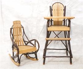 Lot 296 2pcs Woven Willow Childs Chairs. OTLEE L. TROYER