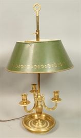 Lot 298 Heavy Antique Brass Table Lamp. Regency style wit