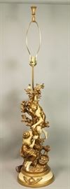 Lot 304 AFTER RIDEAU Painted Metal Figural Table Lamp. Tw