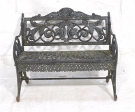 Lot 322 Ornate Metal Park Garden Outdoor Bench. Heavy.