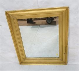 Lot 332 Gilt Wood Wide Frame Hanging Wall Mirror. Antique