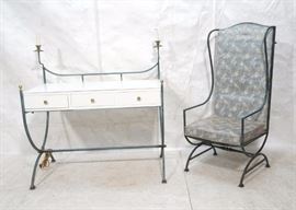 Lot 337 Decorator White Formica Laminate Desk. Matching c