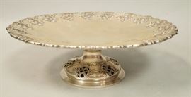 Lot 447 Sterling Silver Footed Compote Serving Plate. Pie