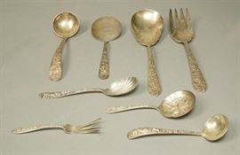 Lot 457 8pc Sterling Silver Serving Pieces. 5pc S KIRK  