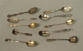 Lot 475 10pc Sterling Silver Demitasse spoons including o