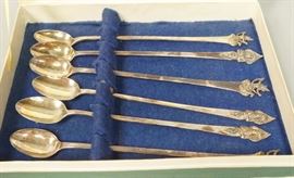 Lot 482 6 Bangkok Thailand Sterling Silver Teaspoons. 2 o