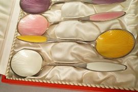 Lot 483 Set 6 Danish Sterling Silver Enamel Spoons. FRIGA