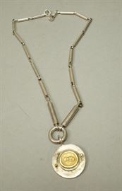 Lot 531 LAURENCE De VRIES Sterling 10K Gold Link Necklace