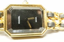 Lot 550 CHANEL Designer Swiss Ladies Watch. Black Face wi