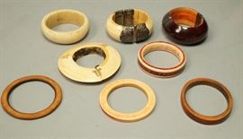 Lot 551 Lot 8 Tribal Natural Material Cuff Bracelets. Vin