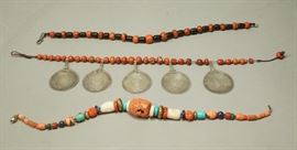 Lot 566 3pc Coral Beaded Necklace. 1. Red Coral Bead wit