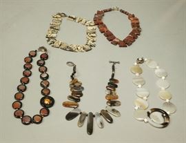 Lot 568 Lot 5 Natural Stone Bead Necklaces. Bess Heitner.