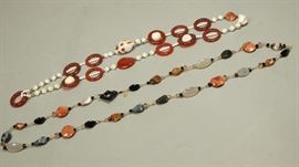 Lot 569 2pcs. BESS HEITNER Marked 14K Gold Beaded Necklac