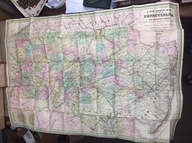 Lot 682 1855 Barness Map of Pennsylvania. A new county m