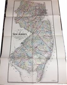 Lot 692 1877 Map of New Jersey. GM Hopkins. 