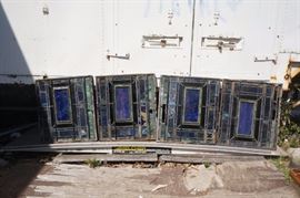 Lot 349 4pc Antique Leaded Glass Windows. Mostly rectangu