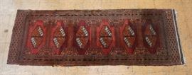 Lot 361 110 x 56 Handmade Oriental Carpet Rug runner. 